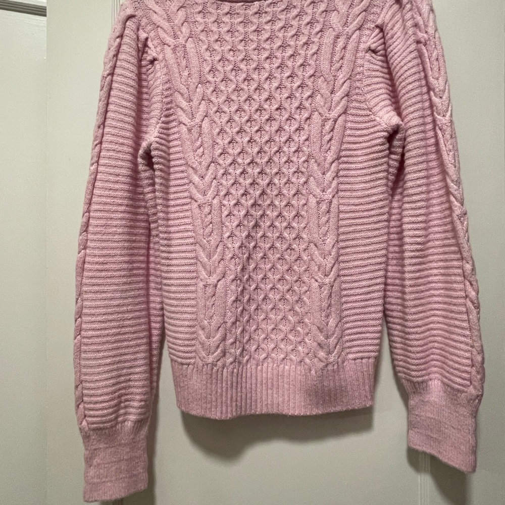 Crown & Ivy Pink Cable Knit Women's Sweater